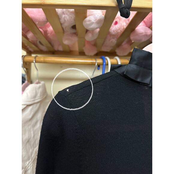 Tory Burch Merino Wool & Silk Gauge Cardigan Black Size XS - Picture 5 of 13